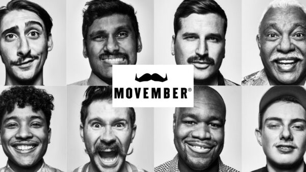 Movember faces with moustaches